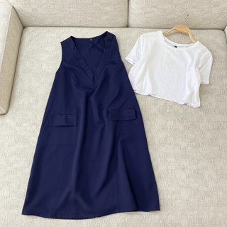    Yếm bầu xanh 40-80kg   Váy bầu mùa hè dạng yếm rời OanhLTK - Đầm bầu yếm công sở cổ tim túi lắp 