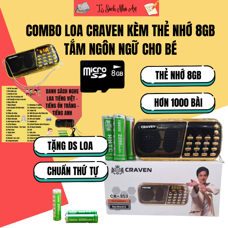 Loa Craven Tắm Ngôn Ngữ Máy nghe Tiếng ồn trắng cho em bé Easy Truyện Thơ Tiếng Việt