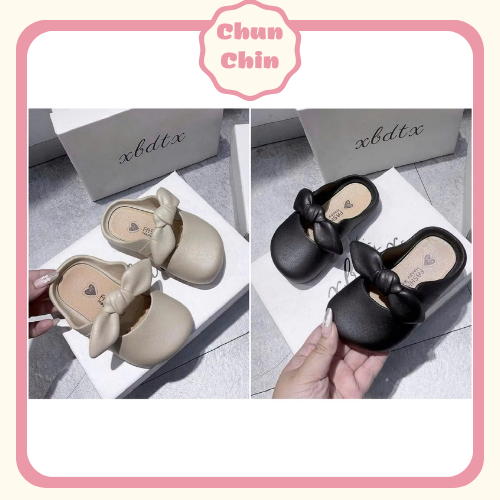 G021 Chun Chin | Dép Sục Bé Gái Siêu Mềm Nhẹ Chống Nước Kèm Nơ Size 24-33