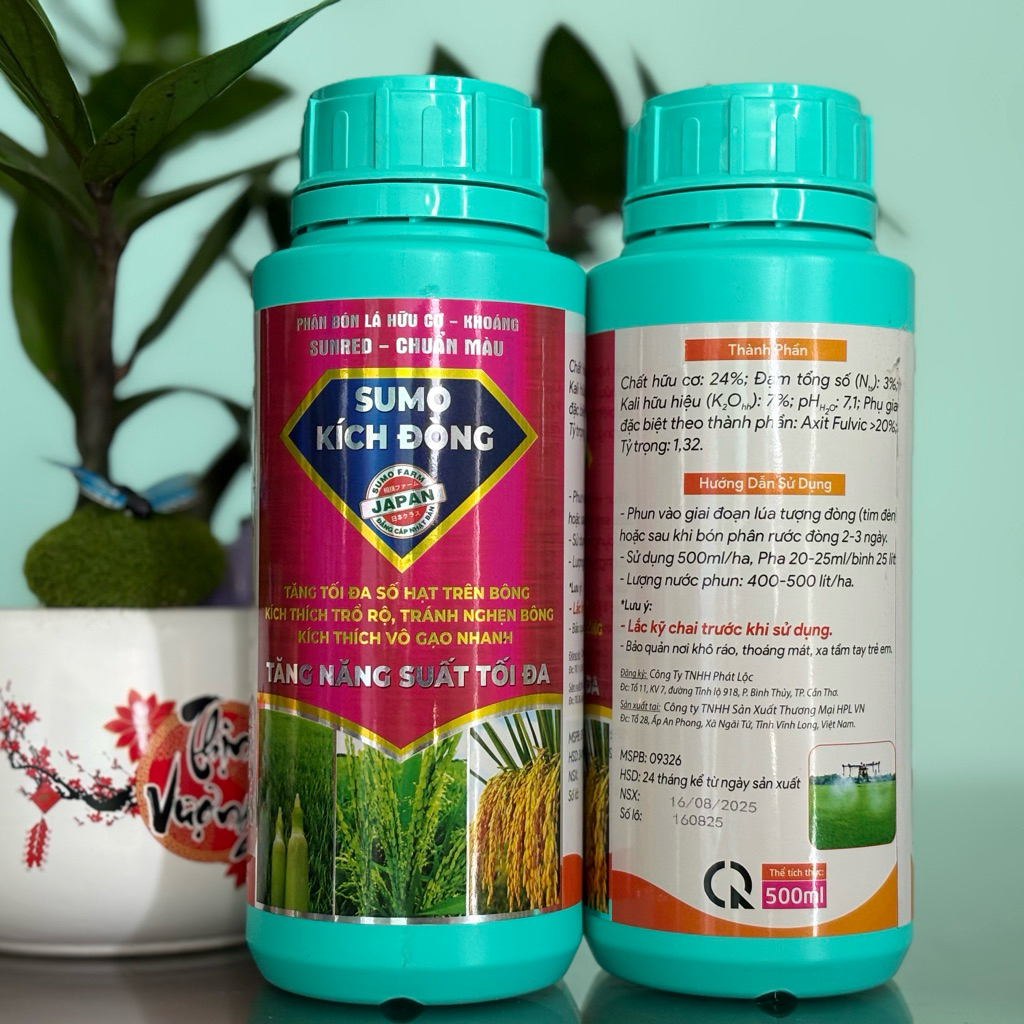 Phân bón SUMO KÍCH ĐÒNG - SUMO FARM (500ml). Kích trổ rộ, chống nghẹn bông, vô gạo nhanh. 1 chai 1he