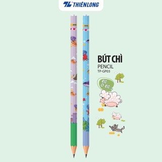  Combo 5 Bút chì gỗ Thiên Long TP GP-03 độ cứng 2B thân lục giác bút lướt nhẹ nhàng trên bề mặt viết màu ngẫu nhiên 