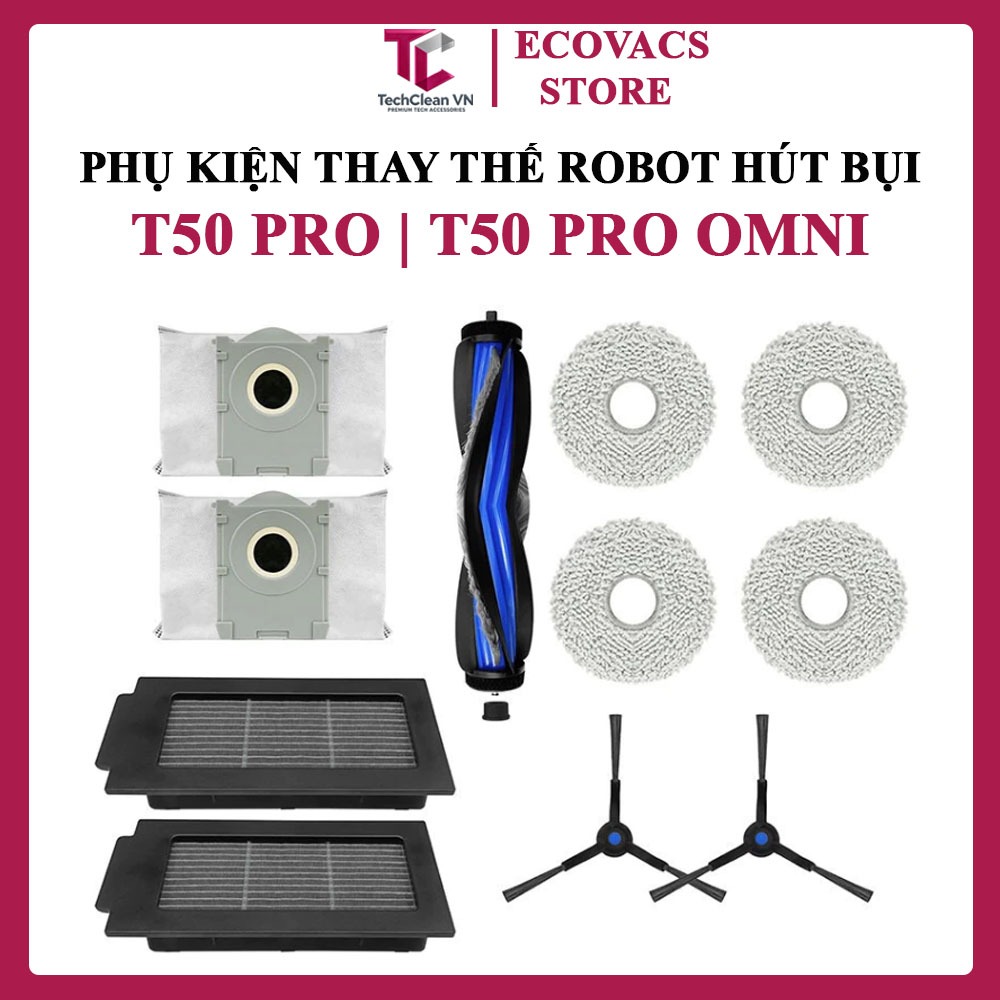 Phụ kiện Robot hút bụi Ecovacs T50 Series, T50 Pro, T50 Pro Omni _ Phụ kiện thay thế