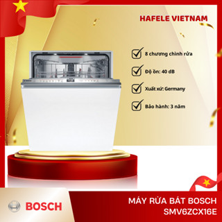 Máy Rửa Bát Âm Tủ Bosch SMV6ZCX16E Serie 6 – 8 Chương Trình Rửa – Điều Khiển Cảm Ứng – FEM