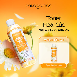   MUA 1 TẶNG 1  Toner hoa cúc MILAGANICS hỗ trợ giảm mụn kiềm dầu toner 5% aha cho da mụn 250ml 