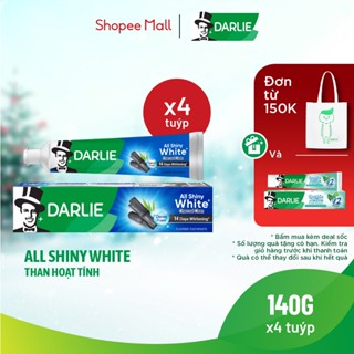  Bộ 4 Kem Đánh Răng Darlie Trắng Sáng All Shiny White Than Hoạt Tính 140g 