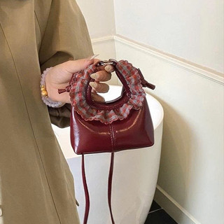  Túi đeo chéo mini nữ bucket rút miệng caro  túi xách tay kẻ caro đính nơ phong cách tiểu thư Đăng Túi DK123 