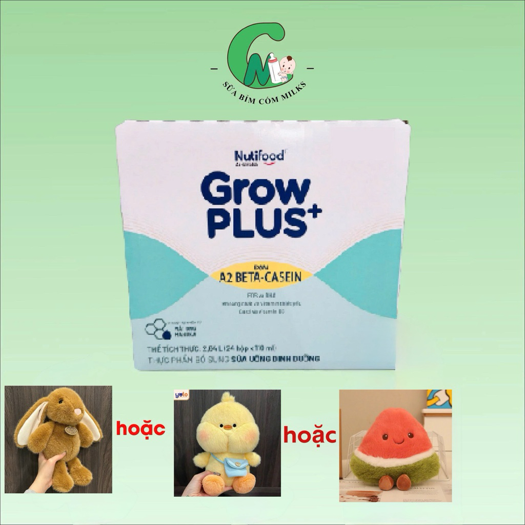 [ Kèm quà ] Thùng 24 hộp growplus đạm A2 BETA-CASEIN giúp bé cải thiện tiêu hoá, tăng cân toàn diện hộp 110ml