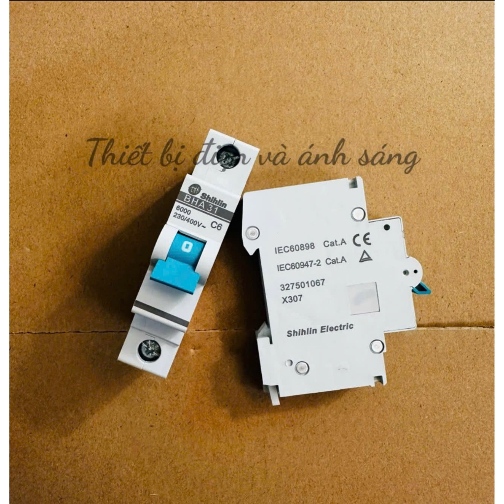 MCB (CB tép) Shihlin BHA 1P 6A.10.16.20.25.32.40.50.63A, 6kA (Màu trắng)