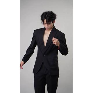 Áo Blazer 1 Khuy Phối Lót Gấm Đỏ Cao Cấp - Wanes Peak Lapels Blazer, Có Đệm Vai, Đứng Form, Tôn Vai Chiết Eo