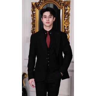 Áo Blazer 1 Khuy Phối Lót Gấm Đỏ Cao Cấp - Wanes Peak Lapels Blazer, Có Đệm Vai, Đứng Form, Tôn Vai Chiết Eo