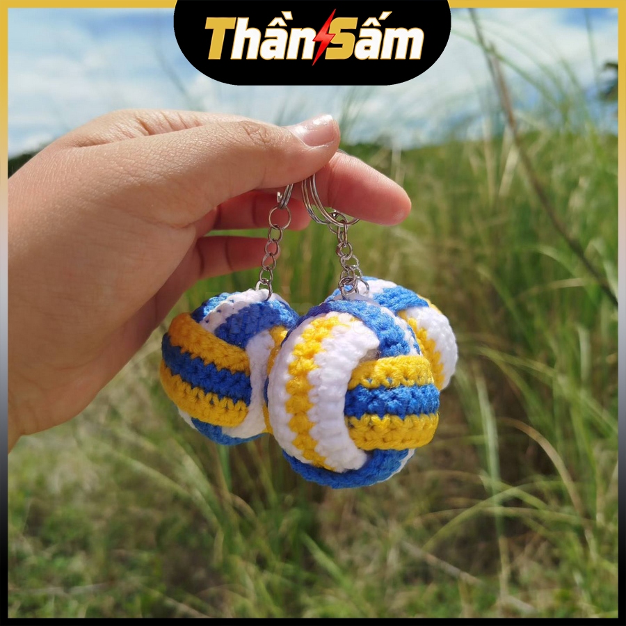 [Móc Khóa Len] Quả Bóng Chuyền Dễ Thương Bằng Len Volleyball Cao Cấp Màu Đẹp Đồ Chơi Thể Thao