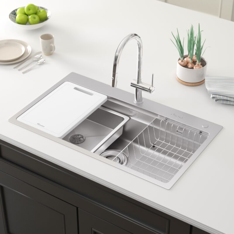 Chậu rửa bát 1 hố chống xước Workstation Sink KN8751TS Dekor