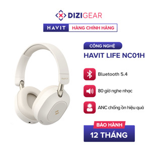 Tai Nghe Headphone HAVIT LIFE NC01H Bluetooth 5.4 Chống Ồn ANC Nghe Đến 80H - Chính Hãng Dizigear 