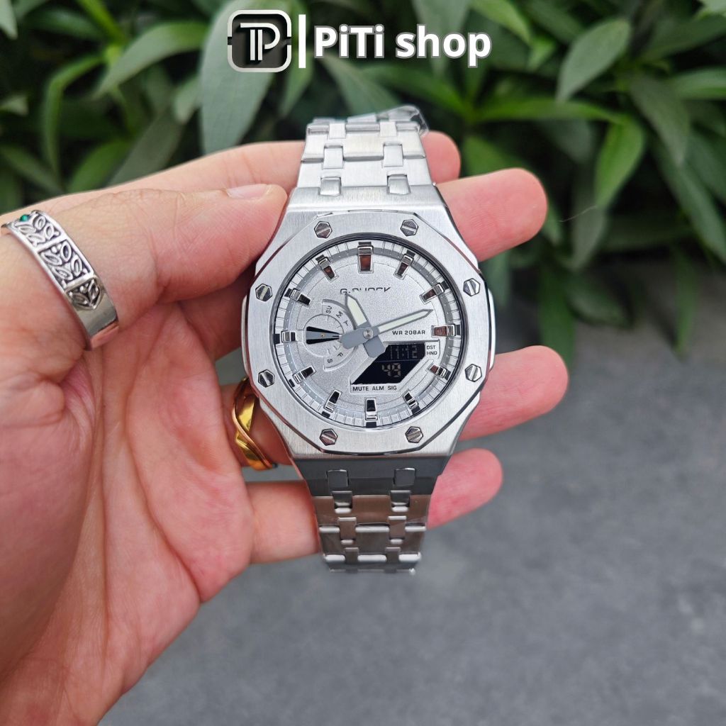 Đồng hồ Gờ Sốc Ga.2100 custom AP cao cấp bản dây thép GSK | BigBuy360 - bigbuy360.vn