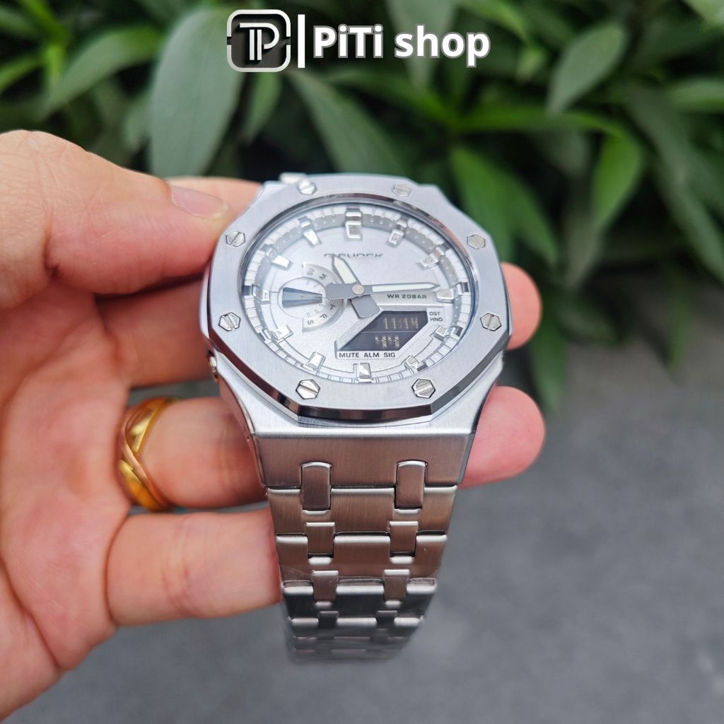 Đồng hồ Gờ Sốc Ga.2100 custom AP cao cấp bản dây thép GSK | BigBuy360 - bigbuy360.vn