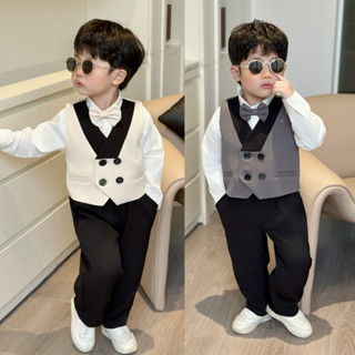  Set Bộ Gile Công Tử Fbaby Phối Cổ  4 Chi Tiết Kèm Nơ Cao Cấp Cho Bé Trai Mặc Dự Tiệc Thôi Nôi Phong Cách Hàn Quốc 