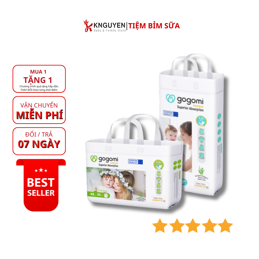 [BỈM CAO CẤP] Bỉm Gogomi Premium - Êm Mềm Như Mây, Bé Khô Thoáng Suốt 24h Merries moony Opapi O'papi