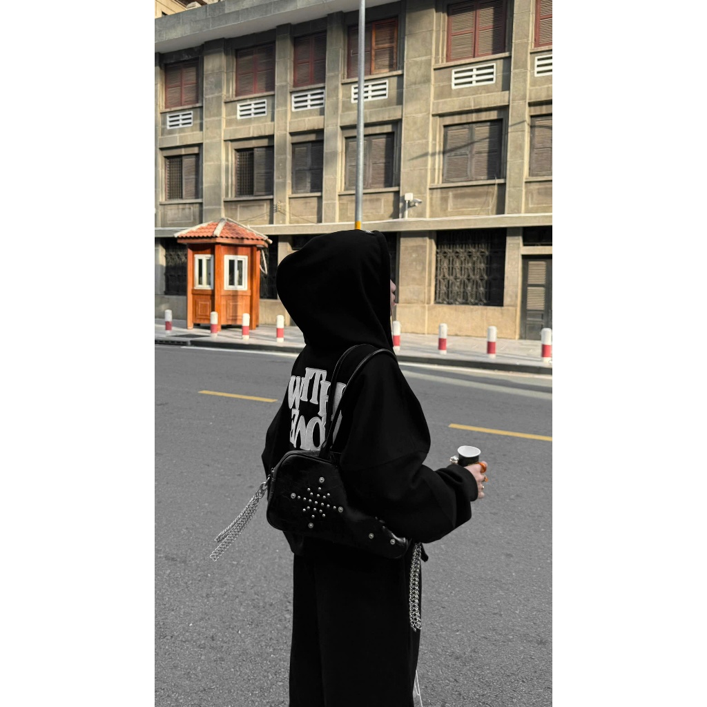 Set Hoodie Quần Ống Rộng Unisex Streetwear – Bộ Đồ Nỉ Đen Form Rộng Cá Tính Oversize | BigBuy360 - bigbuy360.vn