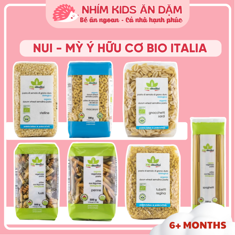 [Date 2028] Nui Xoắn - Nui Ống Rau Củ - Nui Sao Hữu Cơ BIO ITALIA Cho Bé và Gia Đình