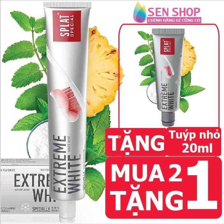  Kem đánh răng SPLAT CHÍNH HÃNG NGA Extreme White Special kem đánh răng trắng răng chứa các hạt siêu nhỏ thiên nhiên 75ml 