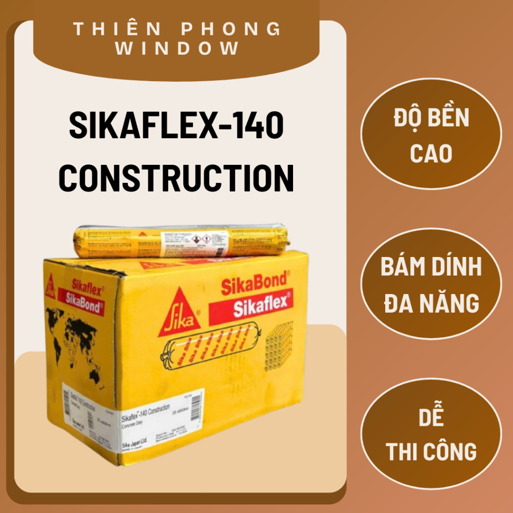 Chất trám khe nứt bê tông Sikaflex-140 Construction kháng xé tốt, bám dính tốt, dễ thi công gói dạng