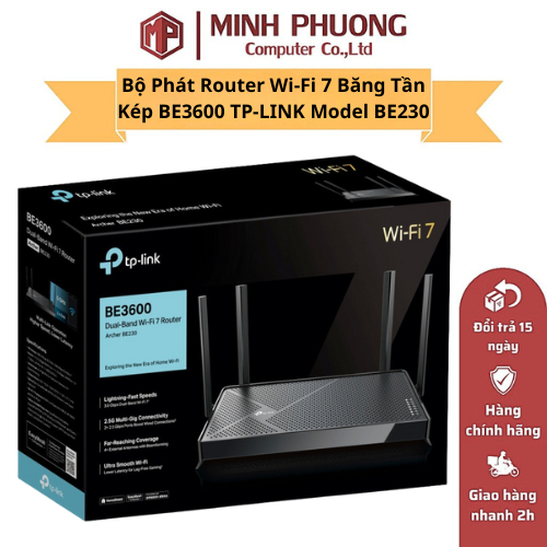 Bộ Phát Router Wi-Fi 7 Băng Tần Kép BE3600 TP-LINK Model BE230 Hàng Chính Hãng