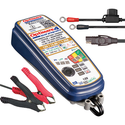 Sạc bình ắc quy mô tô PKL OptiMate 4 Quad 12V – Khử sunfat, phục hồi bình yếu, nuôi bình lâu dài