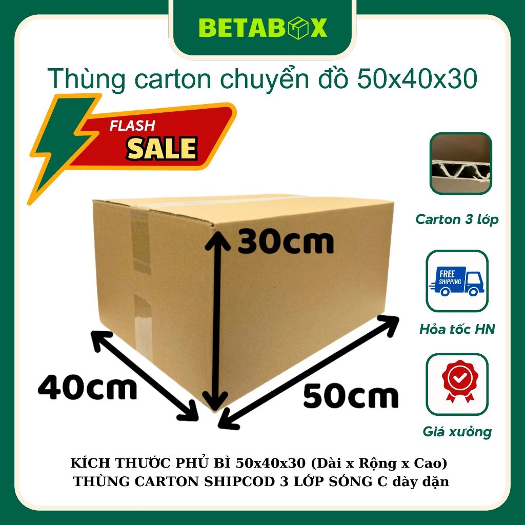 50x40x30 Hộp Carton Size To Chuyển Nhà Giá Xưởng - BETABOX
