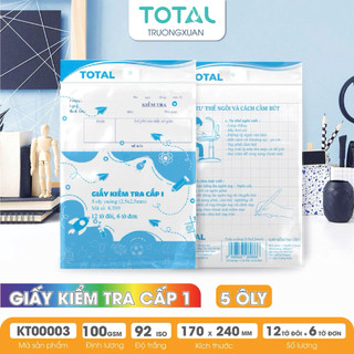(Combo 5-10)Giấy kiểm tra cấp 1 (12 tờ đôi , 6 tờ đơn)