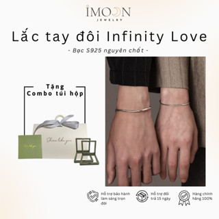    Quà Tặng - Titan không gỉ   Vòng Tay Đôi "Infinity Love" bạc S925 Không Gỉ Tặng Người Yêu Nam Nữ IMOON03 