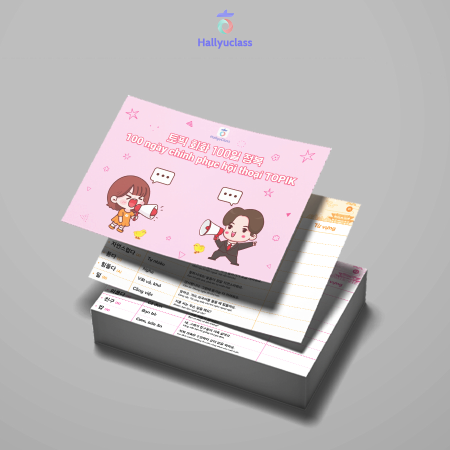 Hallyuclass - TakeNote Hội Thoại 101 Chủ Đề – Luyện Nghe Nói + Từ Vựng TOPIK | Audio chuẩn Hàn | Có 