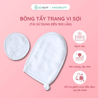  Set Găng Tay và Bông tẩy trang vi sợi Ecobuff tái sử dụng nhiều lần 