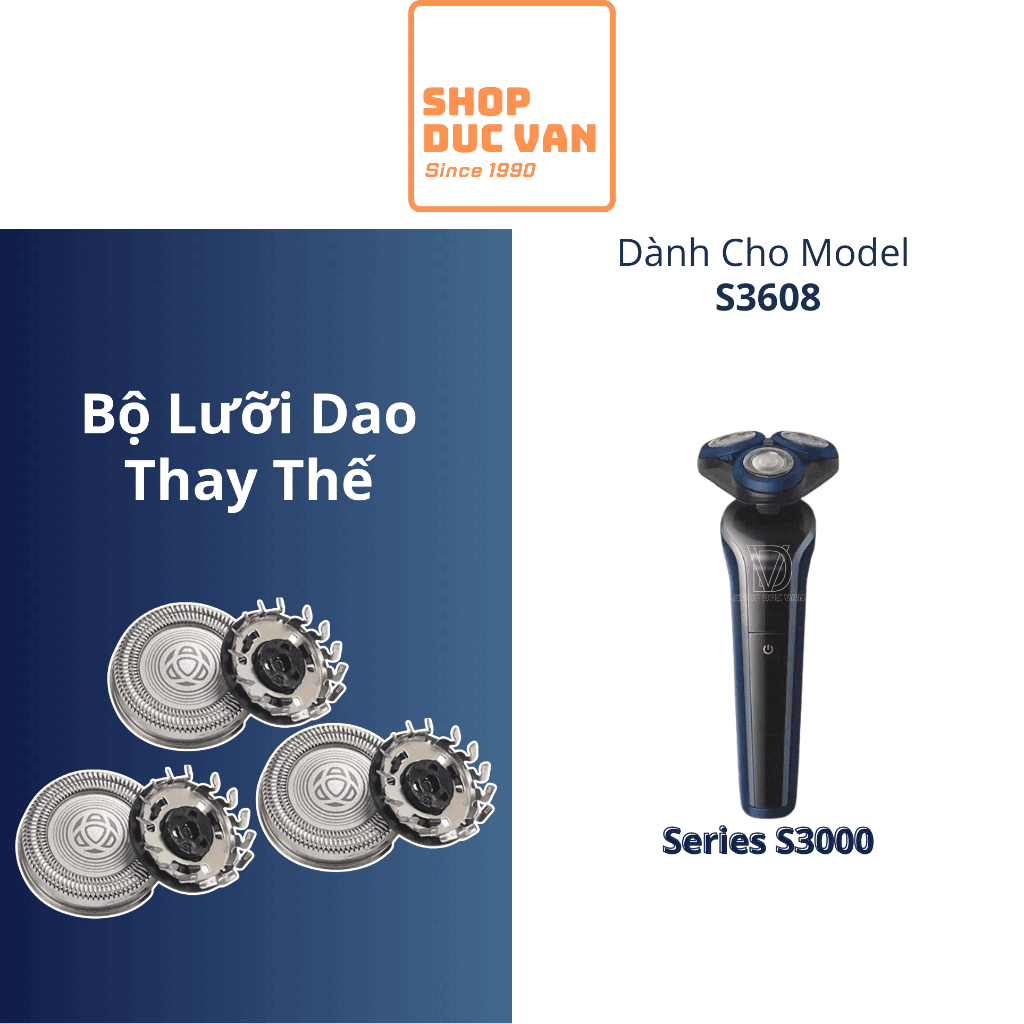 Bộ Lưỡi Cạo Thay Thế Philips Tương Thích Series 3000 Model S3608 [ Shop Đức Vân ]