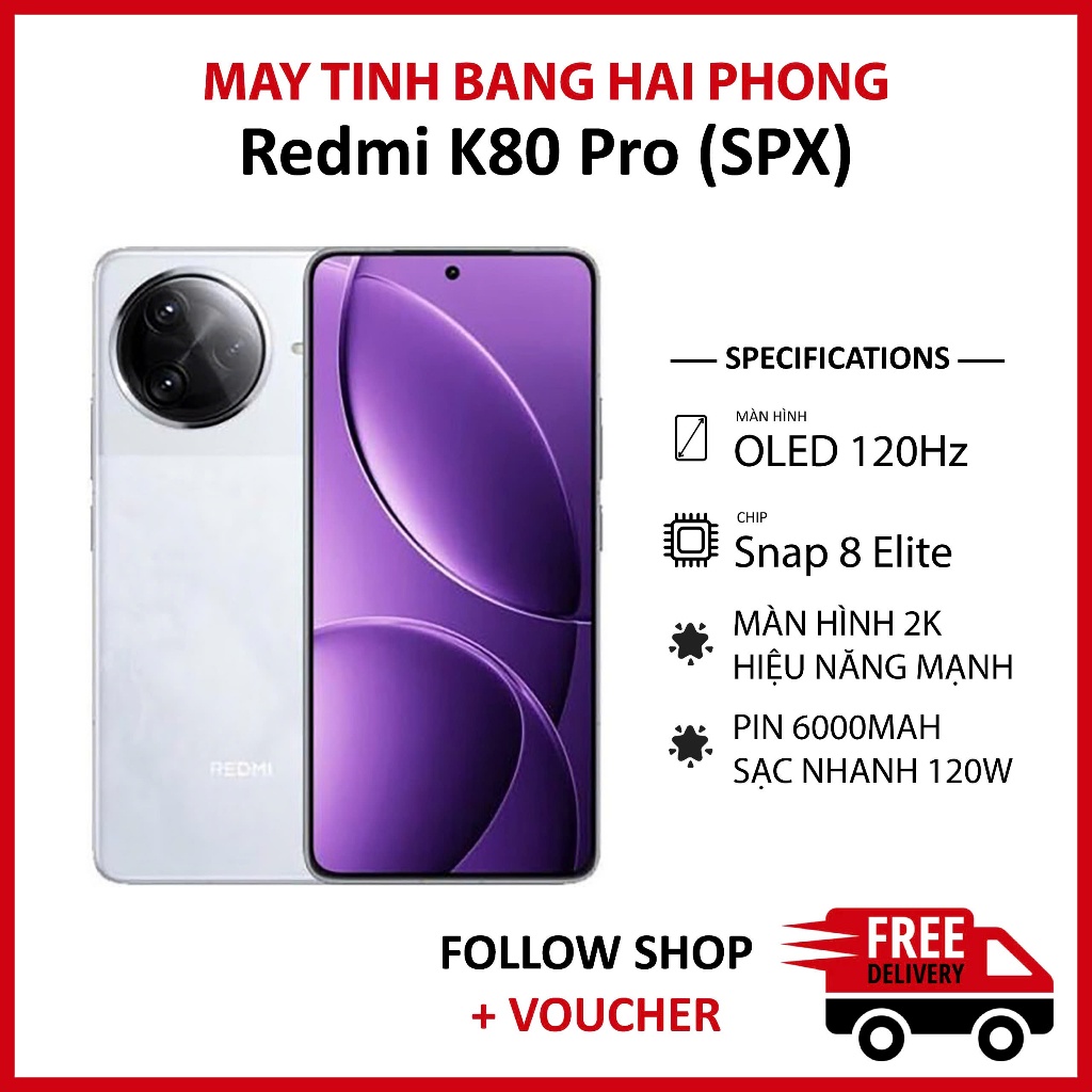 [Máy Cũ] Điện thoại Redmi K80 Pro RAM 12/256GB chip Snapdragon 8 Elite Camera 50MP màn OLED 2K 120Hz