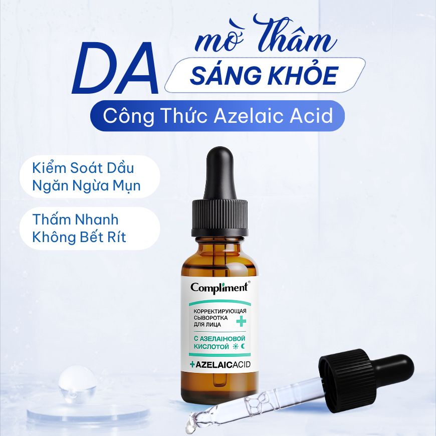 Serum Compliment Azelaic Acid Mờ Thâm Mụn, Làm Dịu Mẫn Đỏ & Kiềm Soát Dầu Cho Da Nhạy Cảm 27ml | BigBuy360 - bigbuy360.vn