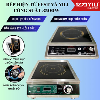 Bếp Từ Công Nghiệp Fest và YILI 3500W Bếp Điện Từ công suất lớn phiên bản Tiếng Việt Tiết Kiệm Điện. Bảo hành 12 tháng