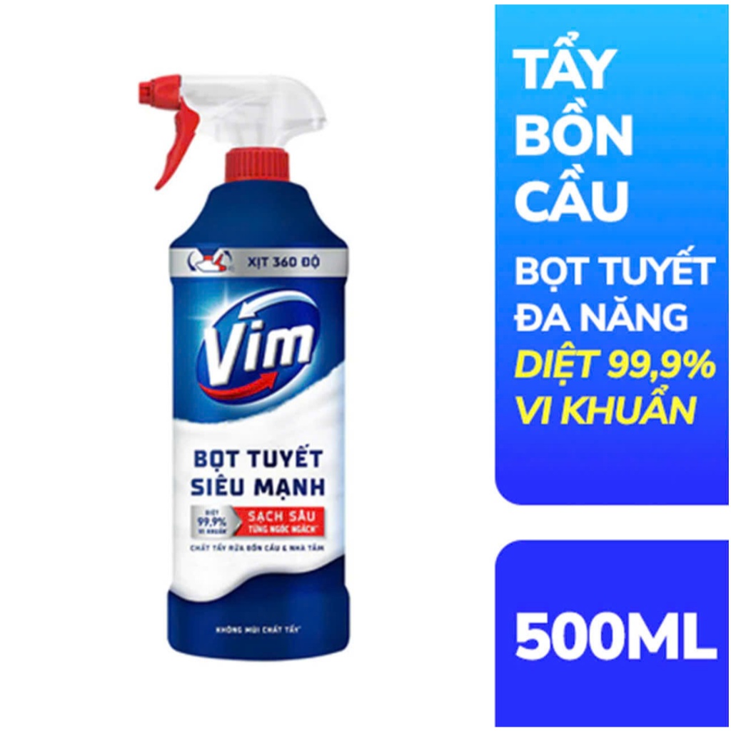 Vim Nước Tẩy Bồn Cầu Diệt Khuẩn Xanh Biển, Vim Chanh Sả, Vim Oải Hương, Vim Zero - 880ml, 870ml, 750