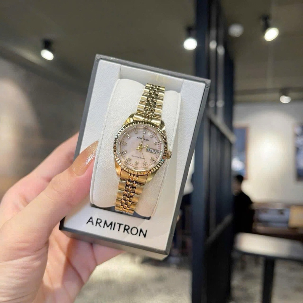 [Chính Hãng 100%] Đồng Hồ Nữ Armitron 75/2475 MPSV Máy Quartz (Pin) Kính Khoáng Mặt Siz 26 Dây Thép 
