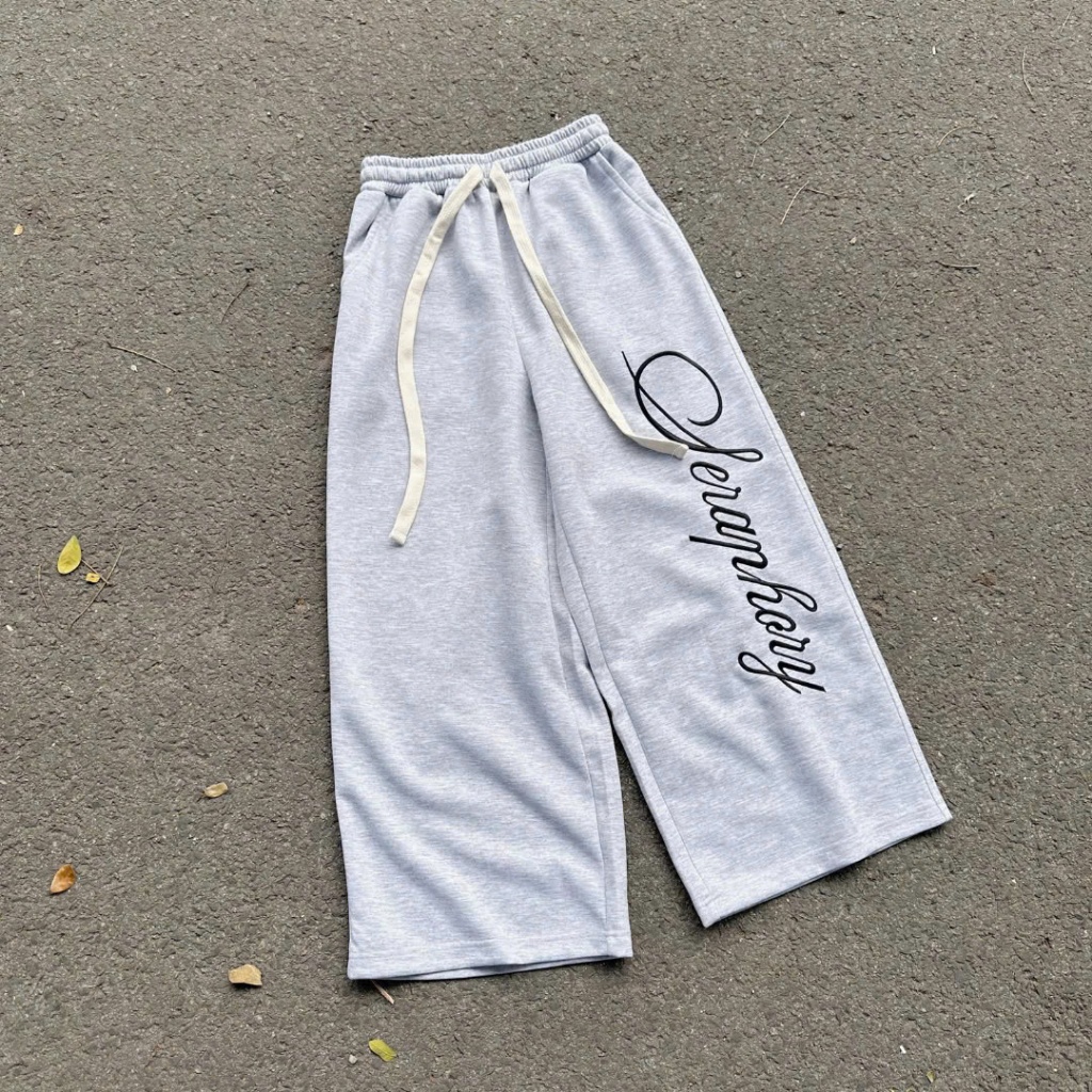 Quần Dài Ống Rộng Nỉ Ép Hàn Seraphory Lưng Thun Homiesstu, Nam Nữ Unisex Menswear Hot Trend 2025 | BigBuy360 - bigbuy360.vn