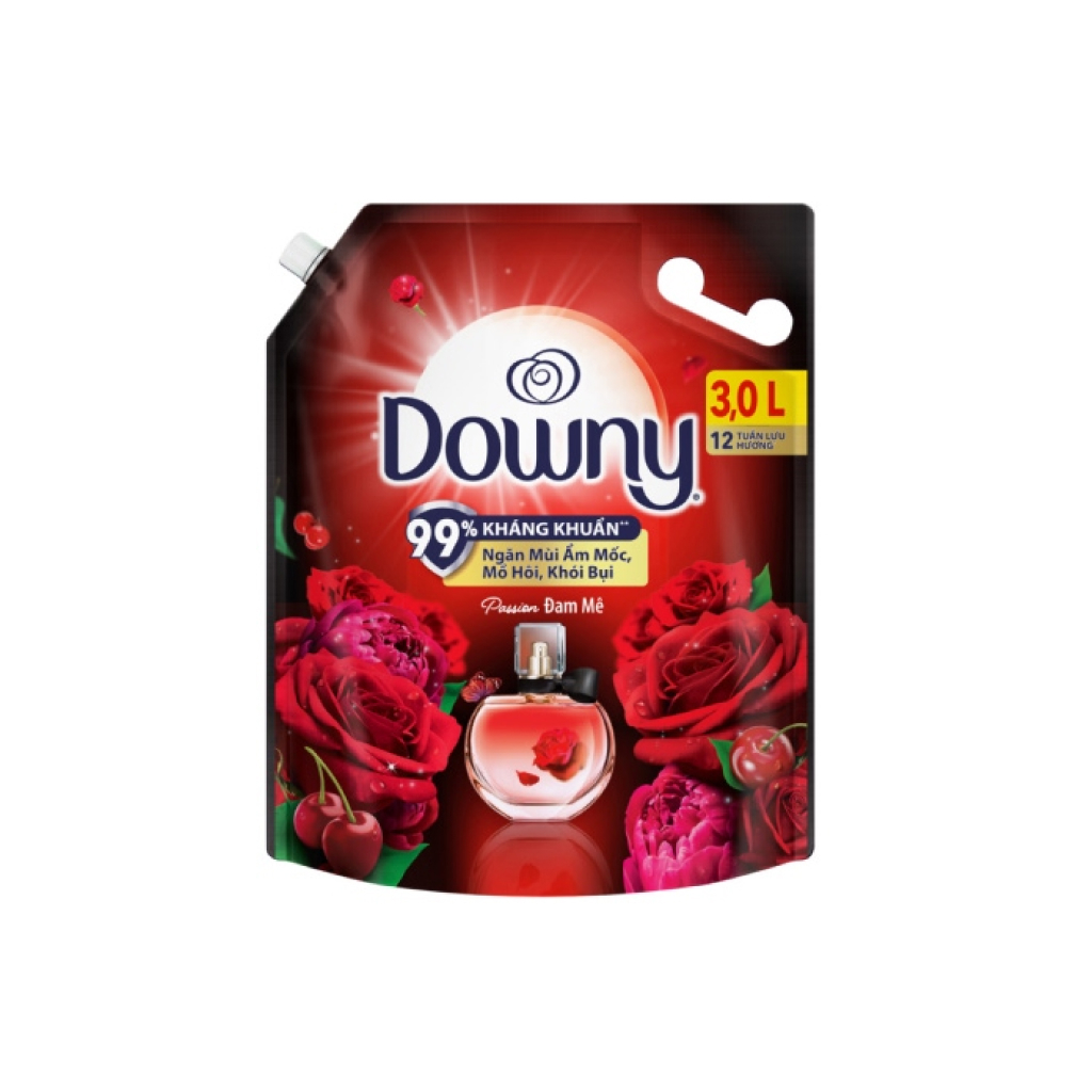 (TH Nga) - Túi Nước Xả Vải Downy 3L - 3,1L Hương Đam Mê