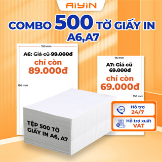  Giấy In Nhiệt Có Sẵn Keo Khổ A6 A7 Dạng Tệp 500 tờ In Đơn Hàng TMĐT Tem Nhã Vận Chuyển Logo 