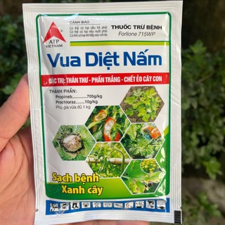 Chế phẩm trừ bệnh cây trồng Vua Diệt Nấm 18g, phấn trắng, thán thư, đốm đen, vàng lá, thối nhũn héo xanh