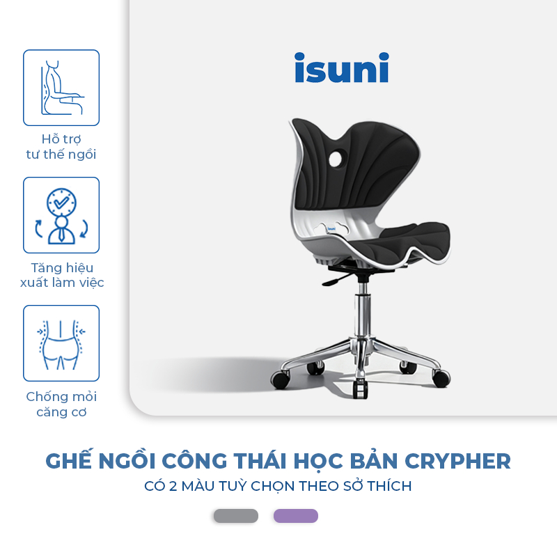 [BẢN CYPHER] Ghế Chống Gù Lưng ISUNI, Ghế Điều Chỉnh Tư Thế Ngồi, Ghế Công Thái Học Cải Thiện Dáng