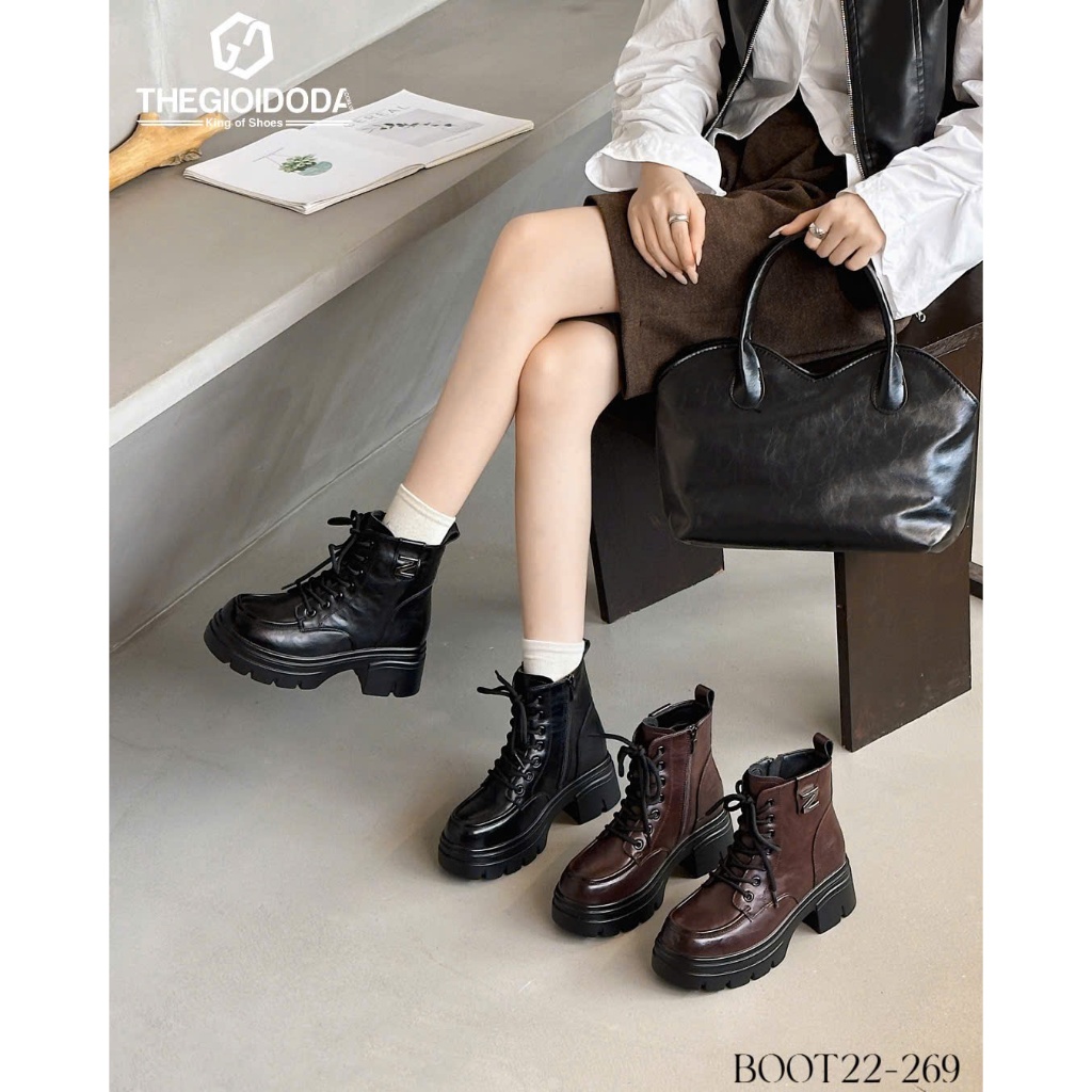 BỐT NỮ CAO CỔ BUỘC DÂY NHẬP KHẨU CAO CẤP BOOT22-269