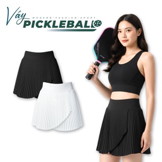 Váy Pickleball Nữ, Dáng Xòe Thể Thao, Nhẹ Mát, Độ Rũ Đẹp, Có Quần Bên Trong, Váy Xếp Ly Vạt Chéo Nữ
