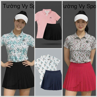  Sét thể thao nữ chơi Golf Tennis Pickleball cầu lông chất thun mềm mịn mát co giãn lên phom xinh bêm trong váy có quầni 