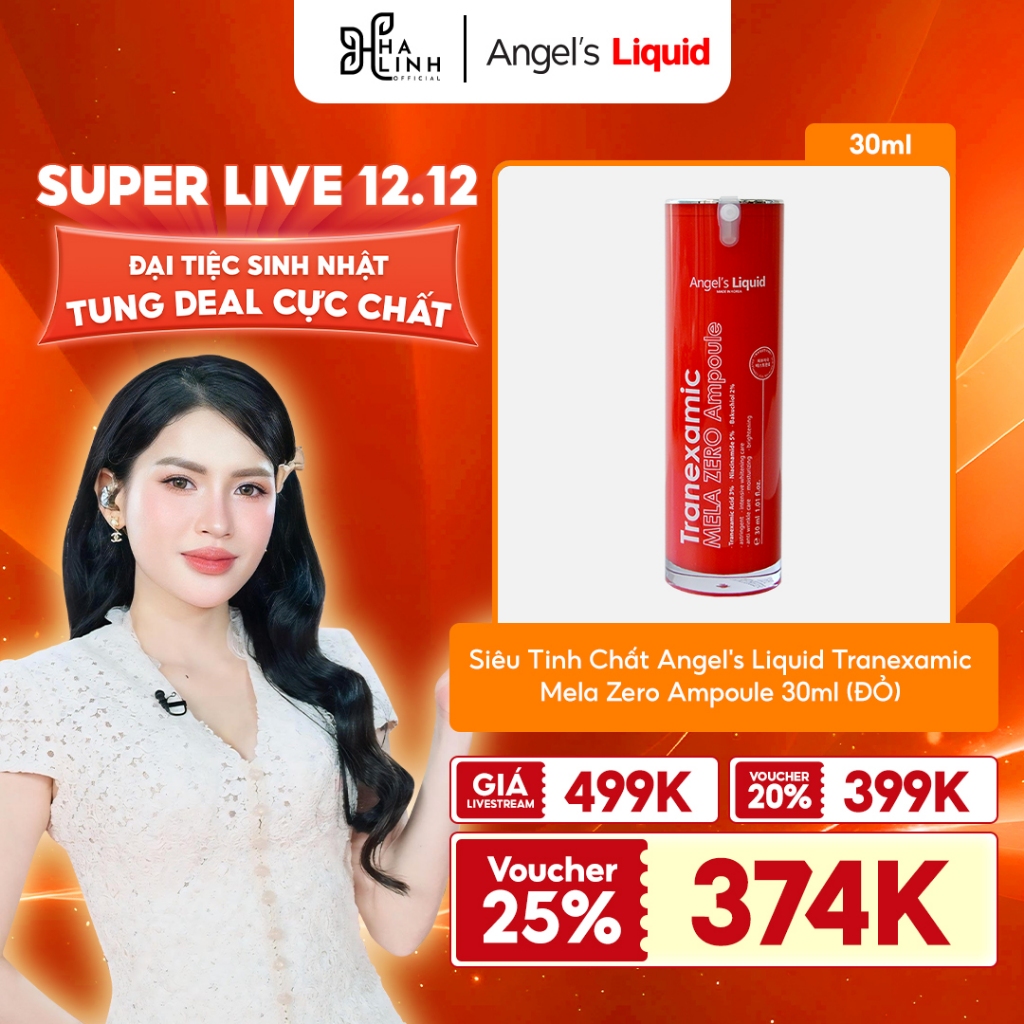   Võ Hà Linh x Angel's Liquid  Siêu Tinh Chất Angel's Liquid Tranexamic Mela Zero Ampoule 30ml  ĐỎ  