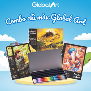  Combo Vẽ Chì Màu Global Art Hộp Chì Màu Gốc Dầu 36 Màu Global Art + Sổ Vẽ Ong Mặt Bự Không Kị Tẩy Màu Lên Mịn 