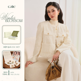   Winter Chapter 2  Áo dạ tweed cổ tua dua 2 nắp túi 1 túi ốp form basic thanh lịch dễ mix thời trang Calie Ak146 