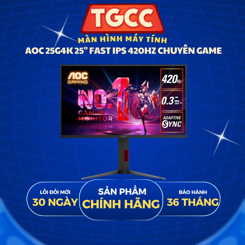 [New bảo hành 36 tháng] Màn hình AOC 25G4K 25" Fast IPS 420Hz chuyên game